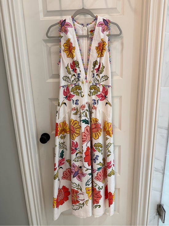 FARM Rio Dresses & Skirts - FARM Rio White Midi Dress with Multicolor Floral Print